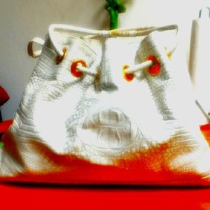 Off white croco Brahmin large bag